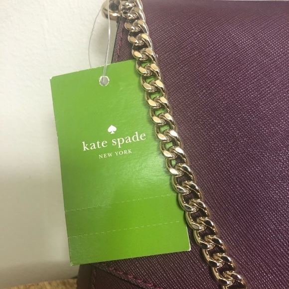 Kate Spade Deep plum Laurel Way leather crossbody, brand new with tag - Picture 6 of 15